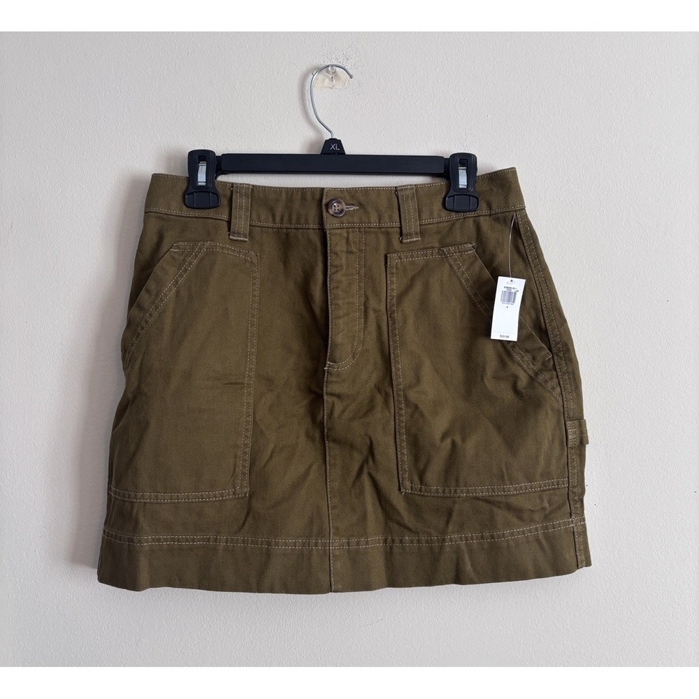 NWT Old Navy Utility Short Skirt Green Womens 4 Small Cotton Corduroy  Pockets
